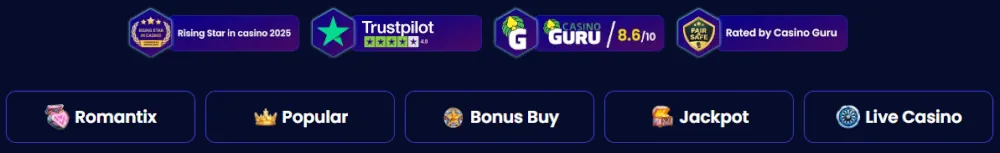 Trino Casino Anmeldedaten und Spielanbieter